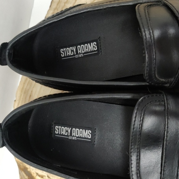 Stacy Adams Men's Black Leather Loafers, Size 10.5 M - Picture 9 of 11